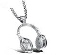 Auriculares de música de titanio con colgante en forma de tapón de oído para hombre