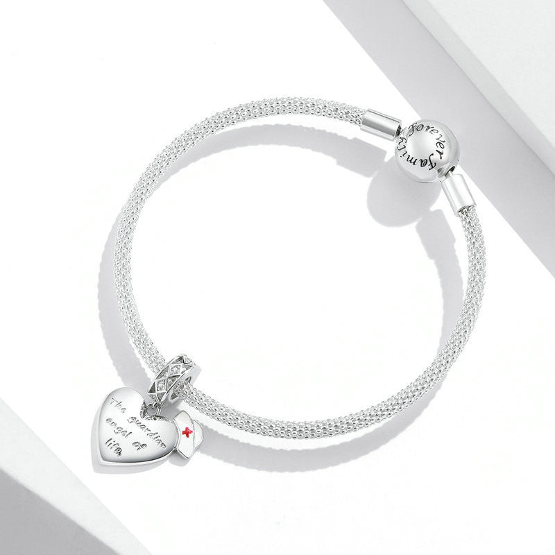 Schutzengel Anhänger Charm Silber 925 Armband Zubehör