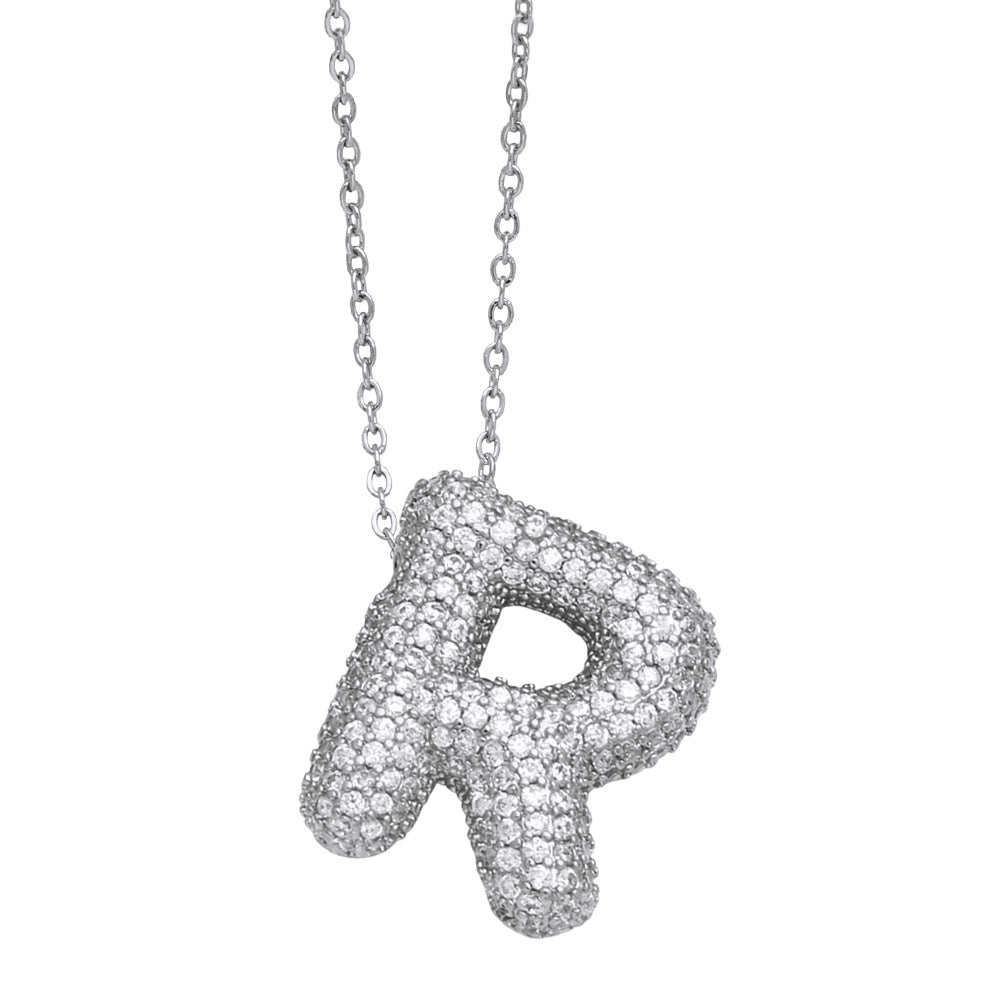 Collar con 26 letras inglesas para mujer con circonitas incrustadas