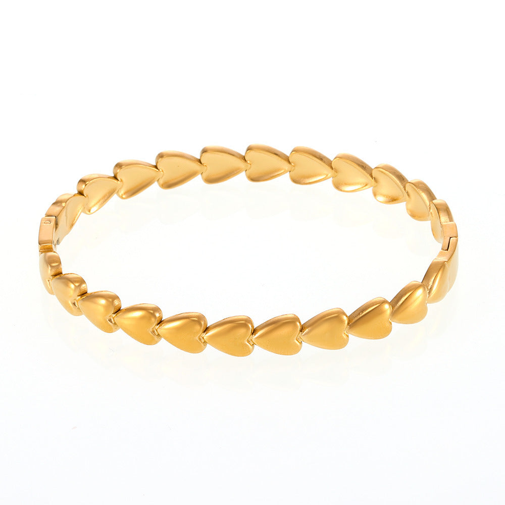 Online Sensation Heart Gold-plated Stainless Steel Bracelet Light Luxury