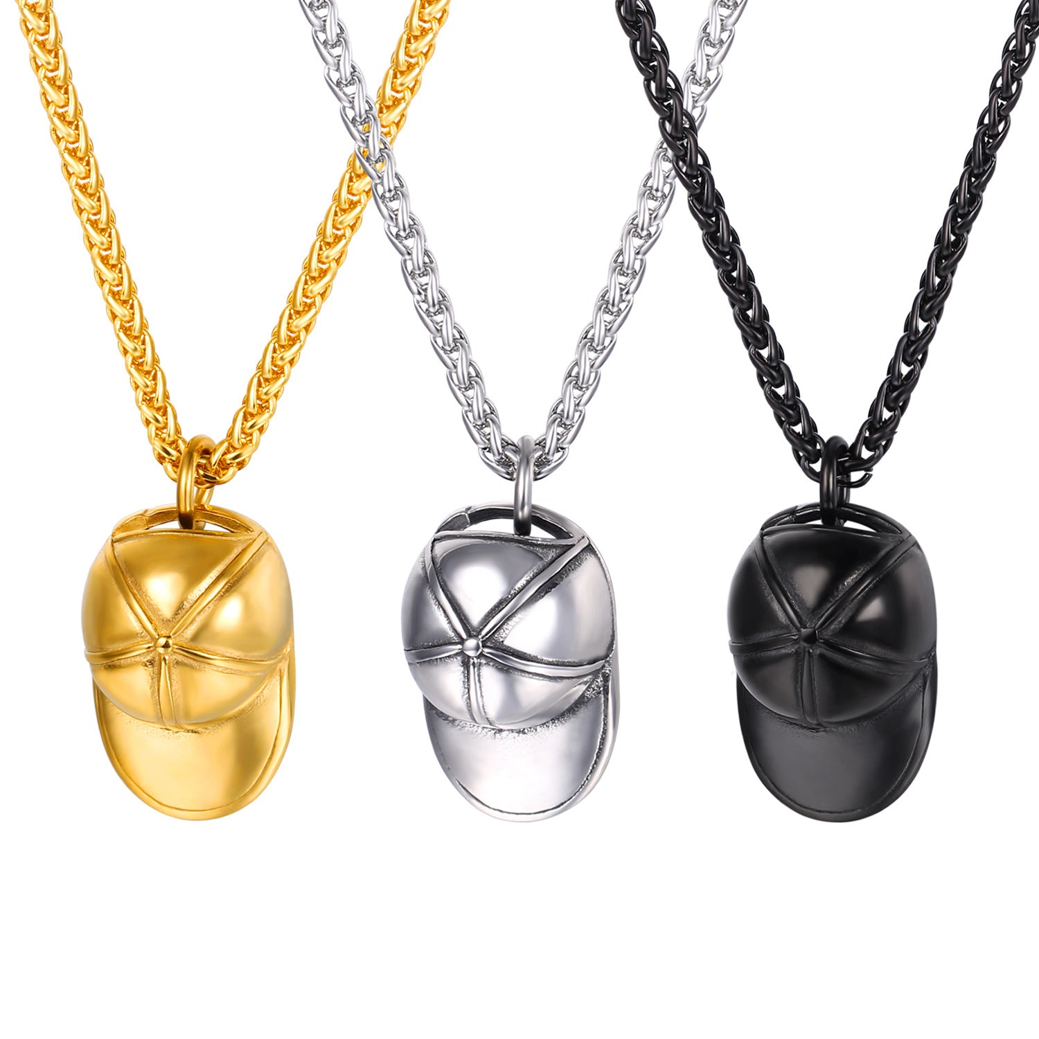 Collar con colgante único para hombre de acero inoxidable negro