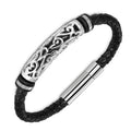 Punk-Armband aus Edelstahl und Leder