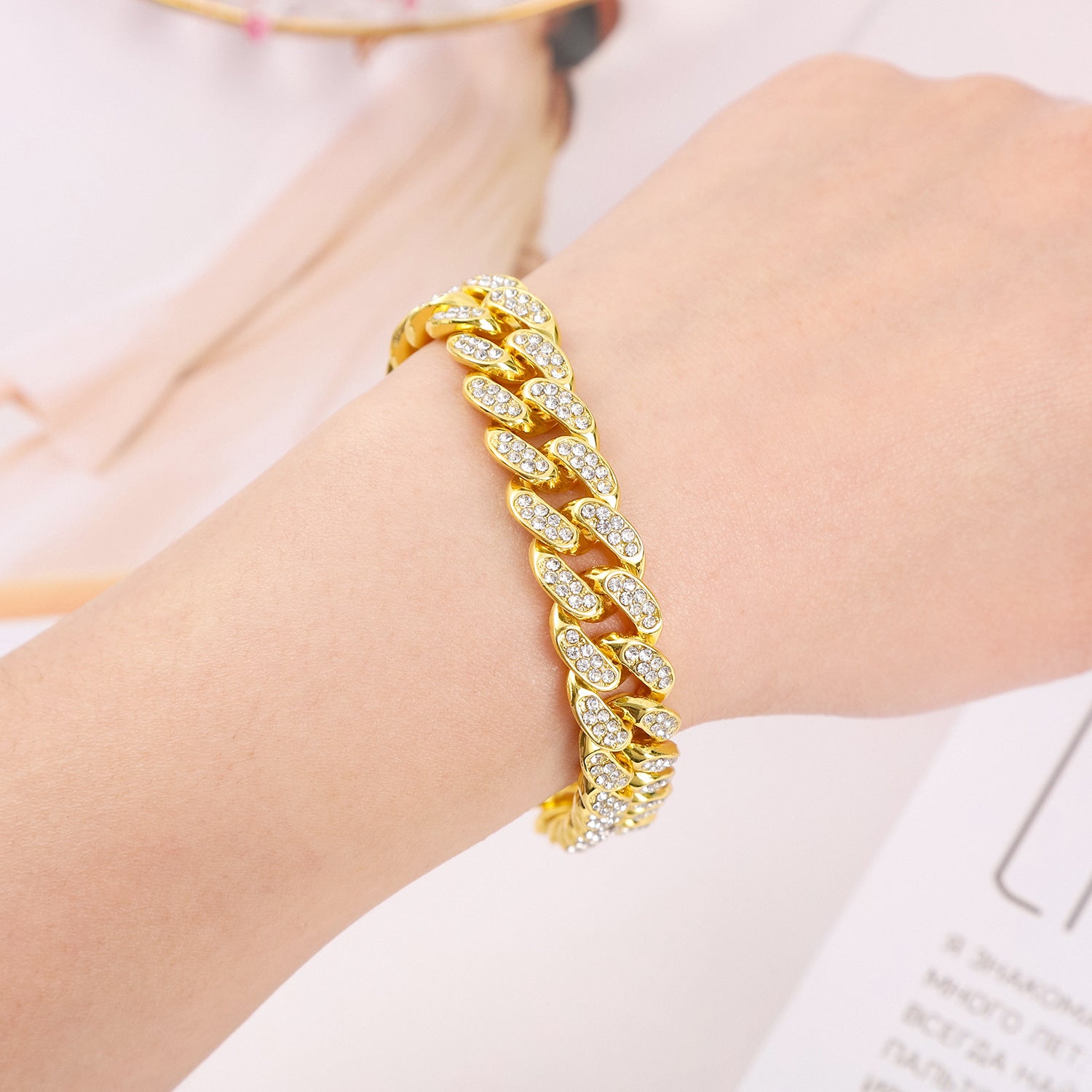 European Hip Hop Men's Full Diamond Bracelet
