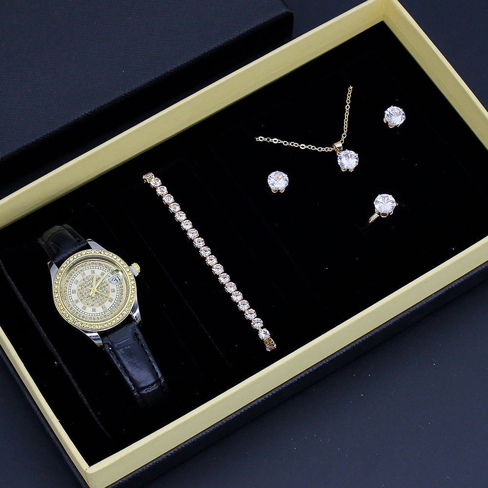 Neue Damenuhr Gut aussehendes grenzüberschreitendes Valentinstags-Uhrenschmuck-Set mit Dekoration