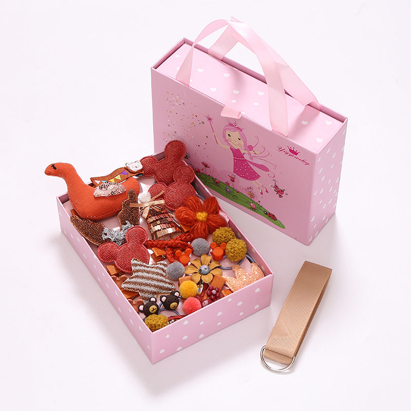 24PCS Bow head rope hair clip hair ring hair accessories set