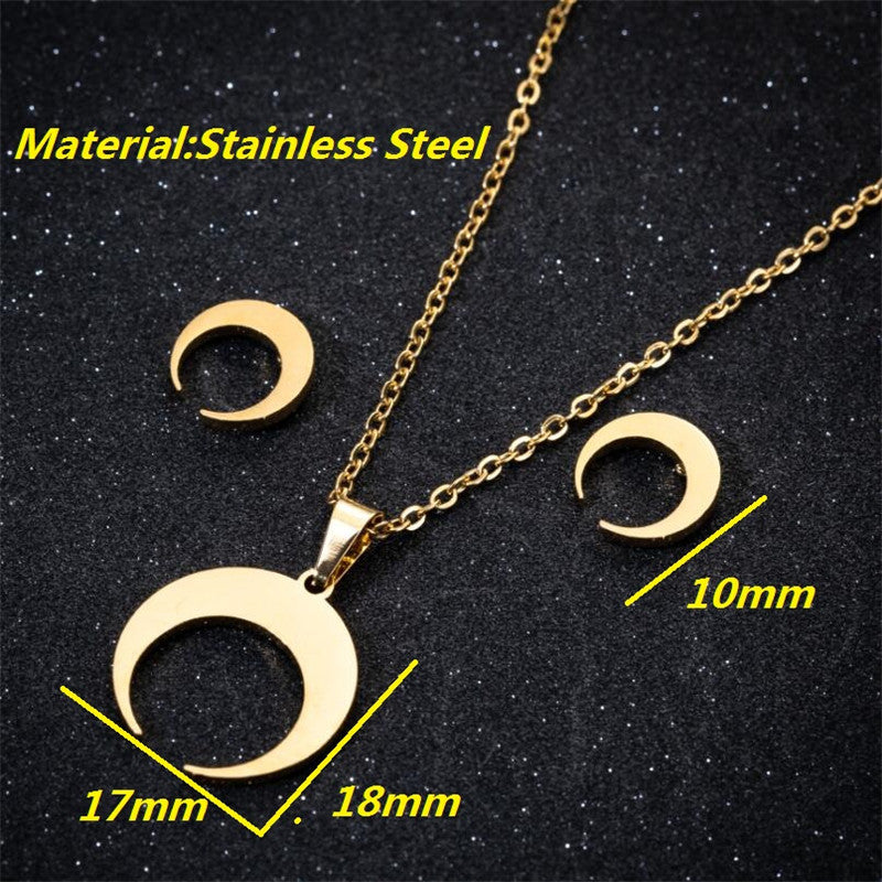Halskette und Ohrringe dreiteiliger Schmuck