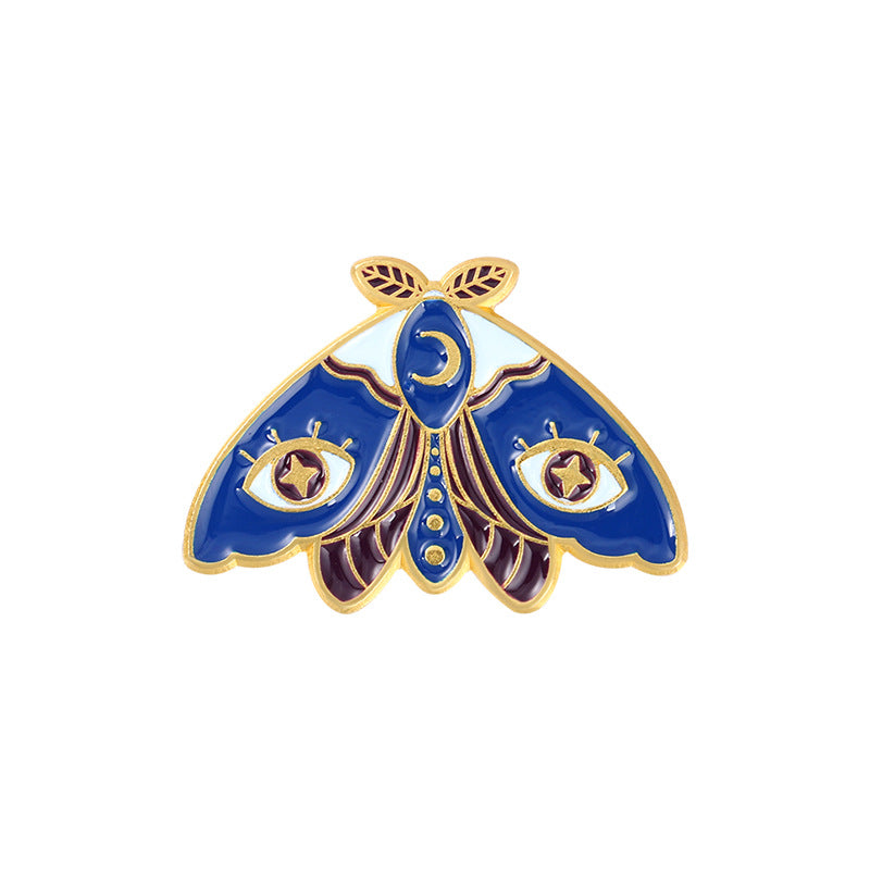 Broche de pintura con forma de mariposa y polilla con goteo de aceite creativo