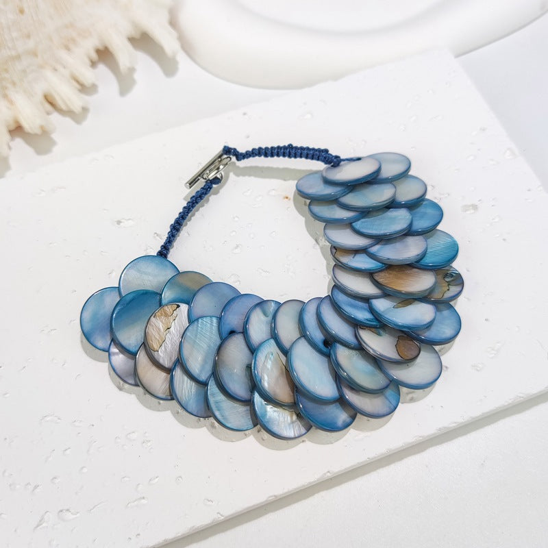 Handgewebtes rundes Muschelschuppen-Armband