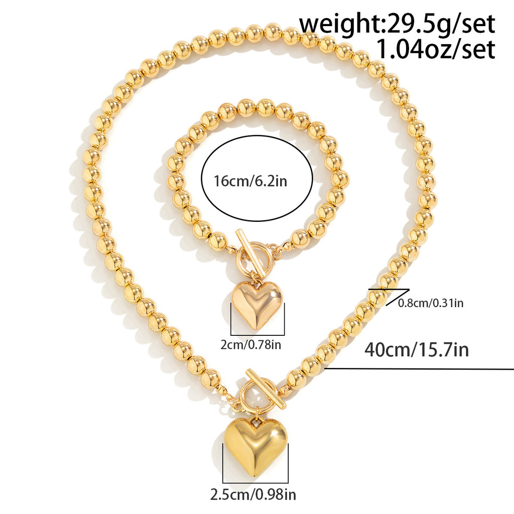Geometrische Perlen All-Match Perlen Liebeshalskette Und Armband
