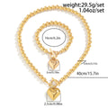 Geometrische Perlen All-Match Perlen Liebeshalskette Und Armband