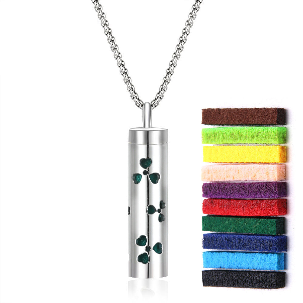 316L Stainless Steel Aromatic Perfume Oil Essential Oil Diffuser Pendant Necklace