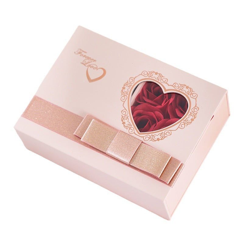 Rosen lieben Schmuckkästchen Valentinstag Halskette Ring Ohrstecker
