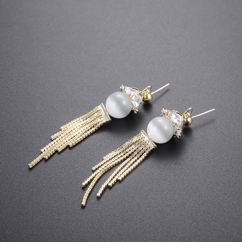 Pendientes de mujer con diseño de mariposa y ópalo