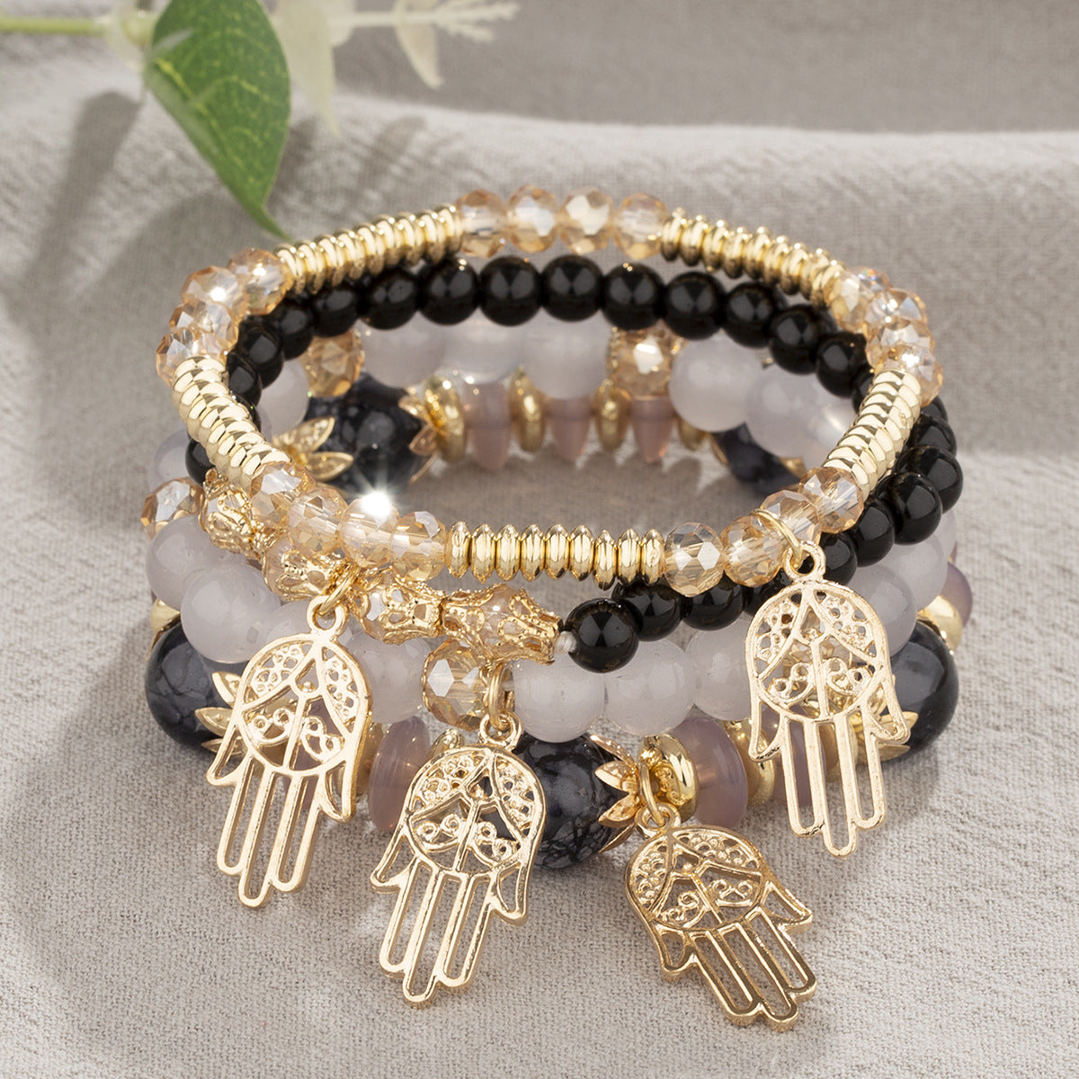 Pulsera bohemia, joyas creativas para mujer, Palma