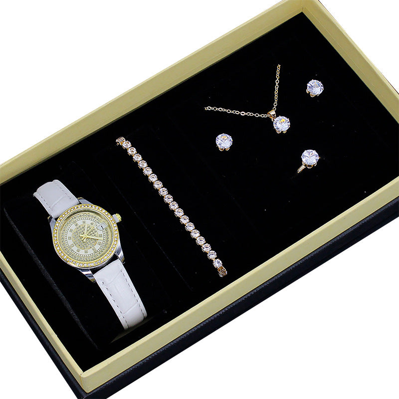 Neue Damenuhr Gut aussehendes grenzüberschreitendes Valentinstags-Uhrenschmuck-Set mit Dekoration