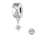 S925 Sterling Silber Stern Explosiver Kreisverschluss Stern Zirkon Anhänger