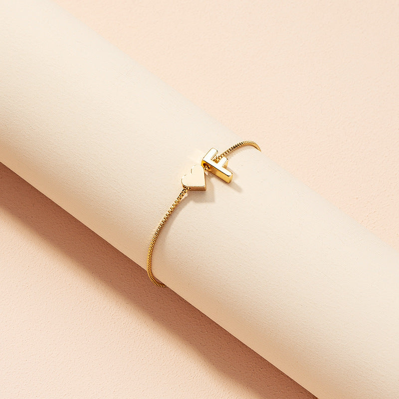Bracelet Heart-shaped English Letters