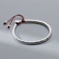 Sterling Silver Peace Happy Red Rope Light Bead Bracelet