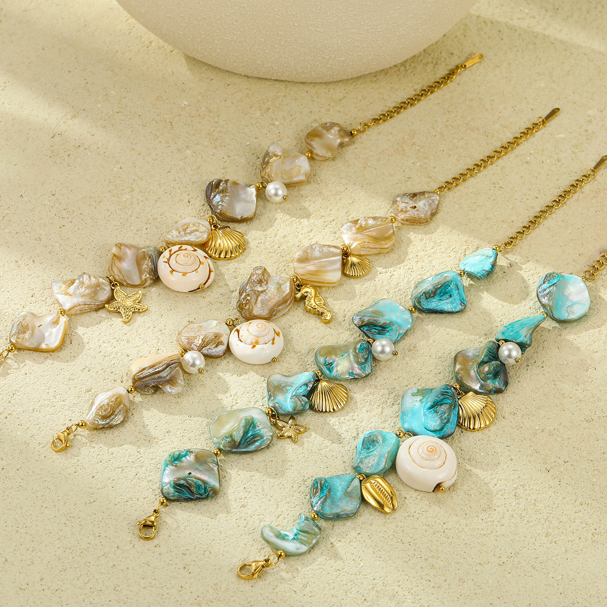 Stainless Steel Bracelet Beach Shell Pearl