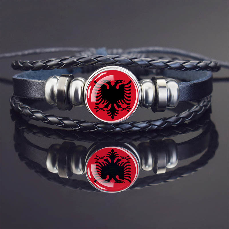 World Flag Bracelet Woven Twisted