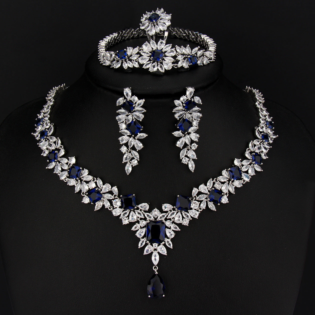 Four Color Bridal Zircon Set With Four Pieces