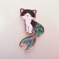 Broche Esmaltado de Gato Sirena de Dibujos Animados Bonito