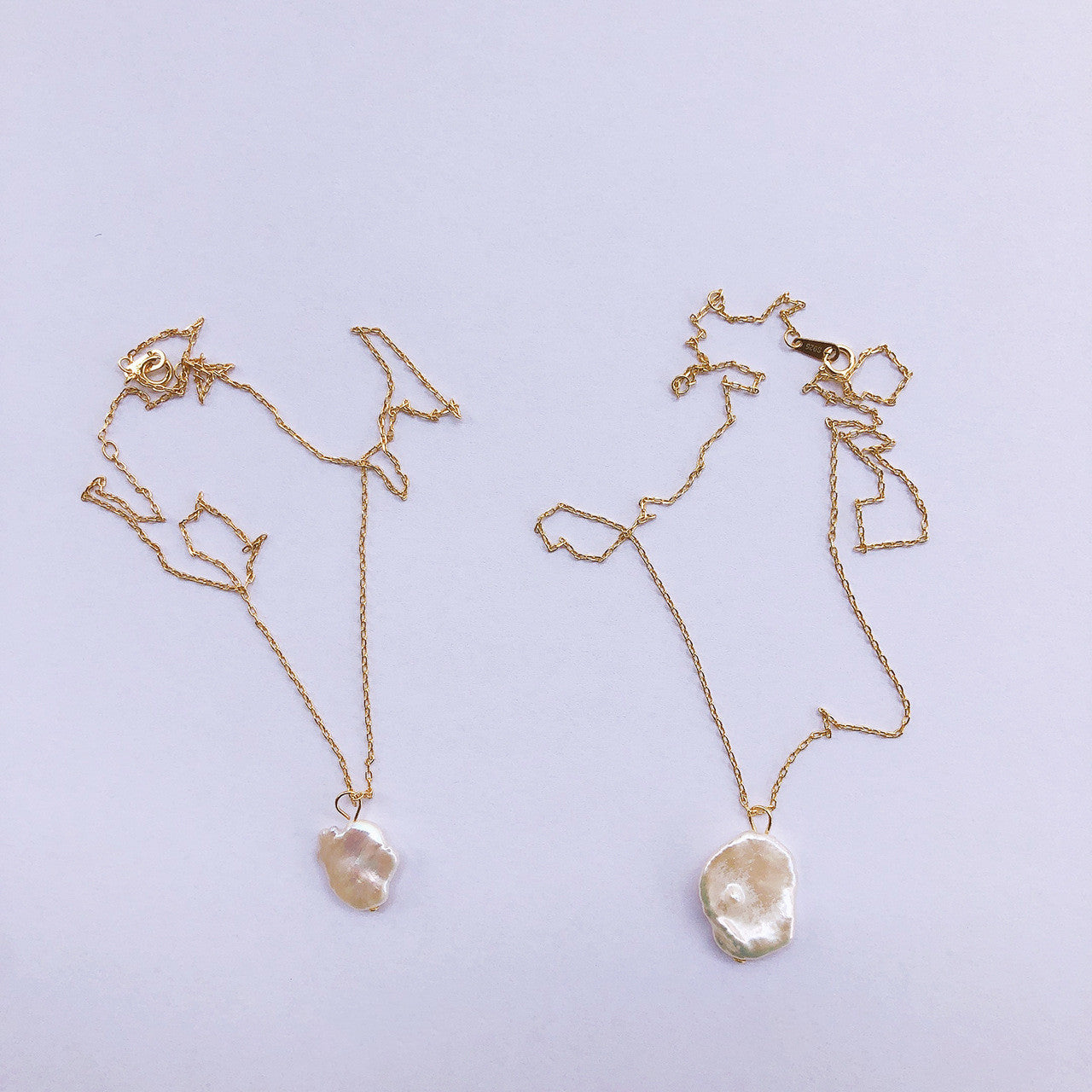 925 Sterlingsilber Design Barock Perlen Anhänger Goldene Halskette