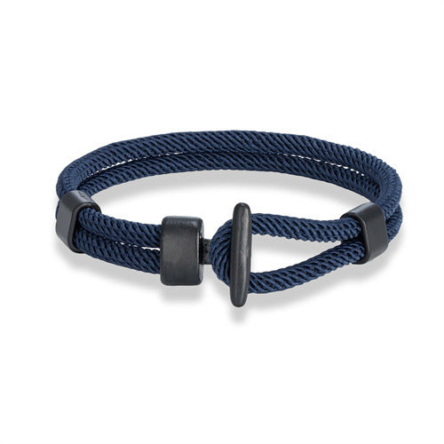 Pulsera informal de ancla negra para hombre