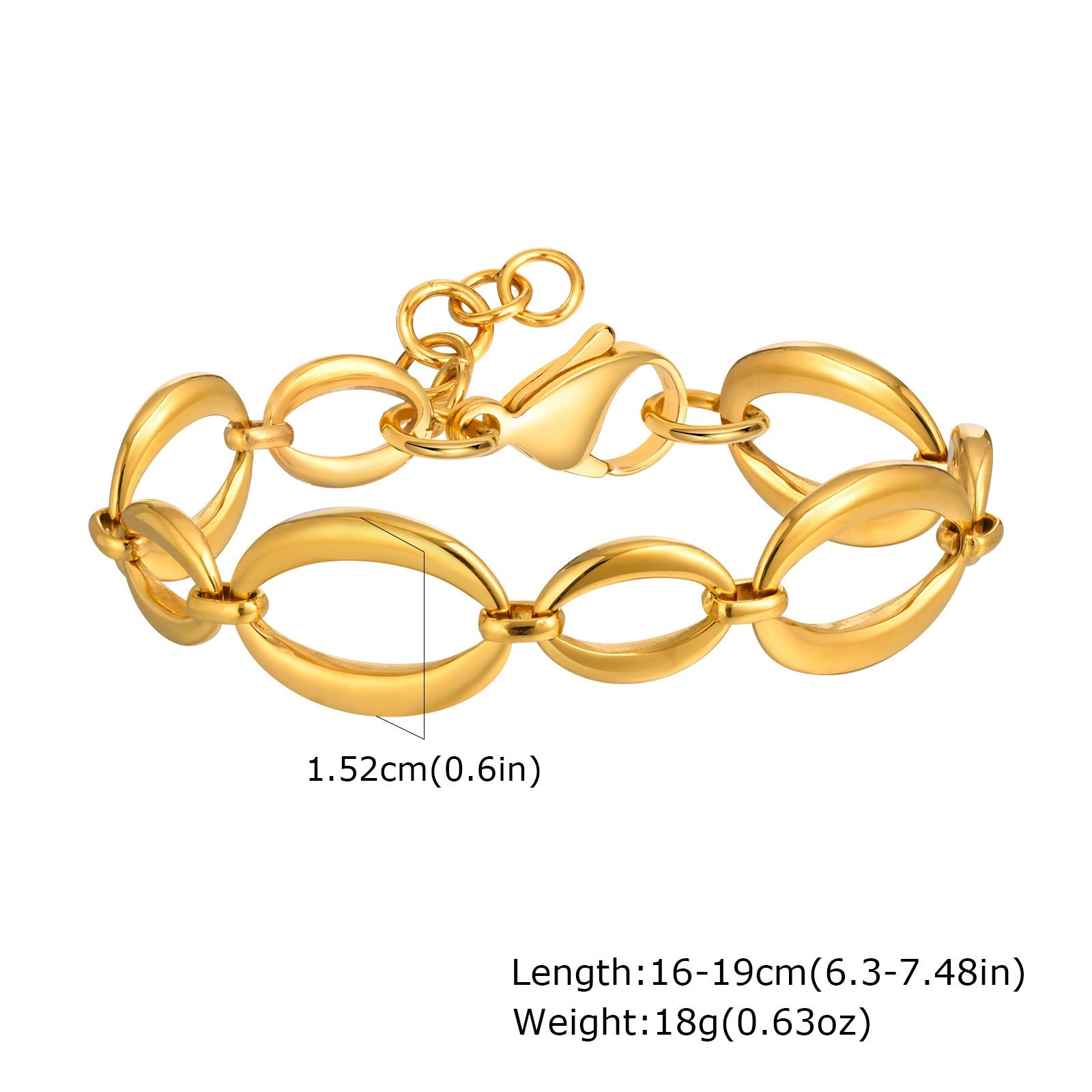 Large Chain Simple Geometric Bracelet