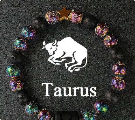 Twelve Constellation Couple Bracelet Tigereye Handmade Bracelet Shooter