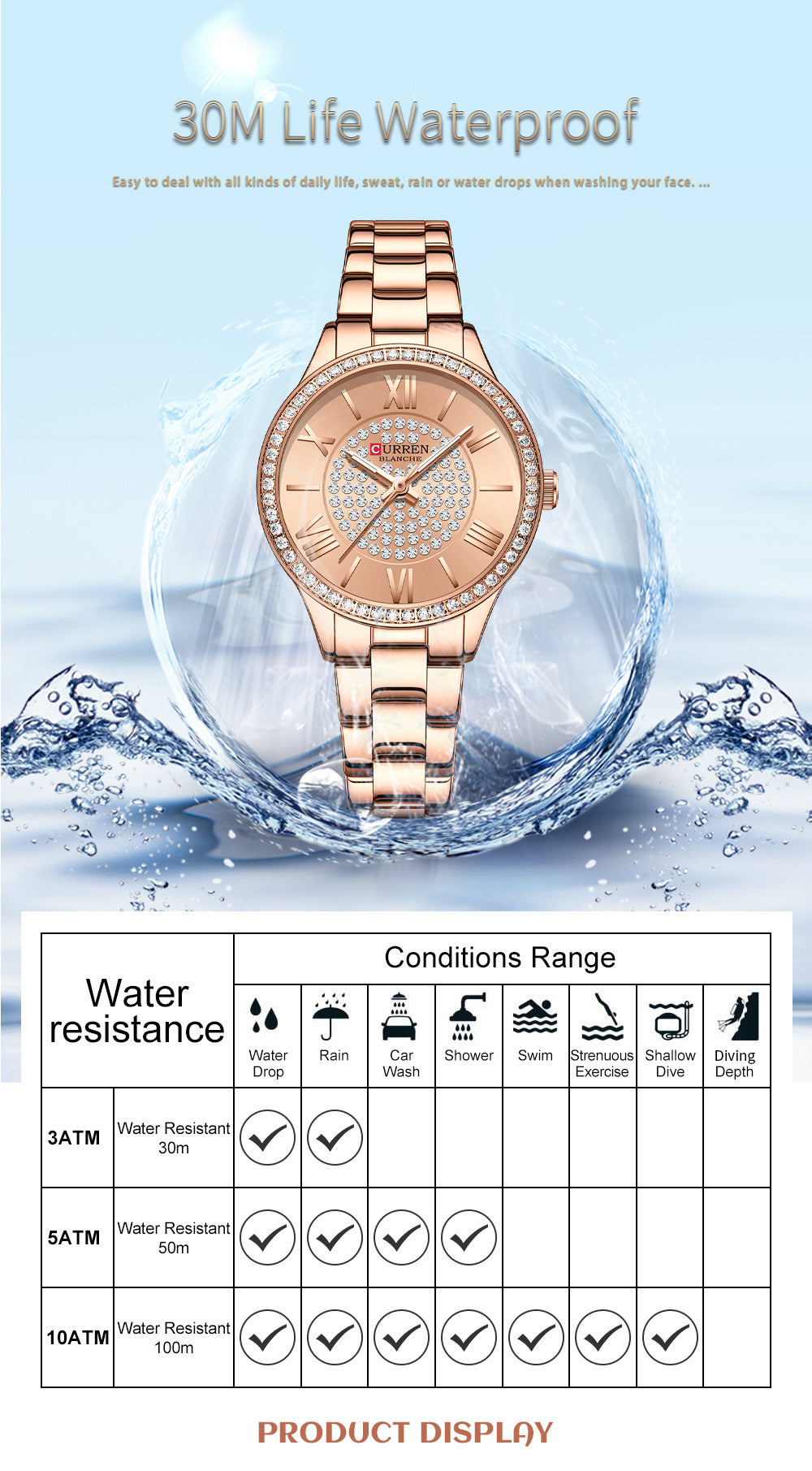Reloj informal de cuarzo para mujer