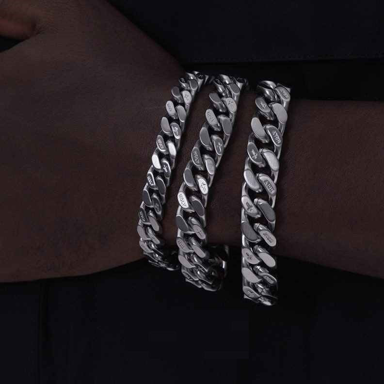 Original Doppelseitiges gebürstetes kubanisches Armband für Herren für die Freizeit