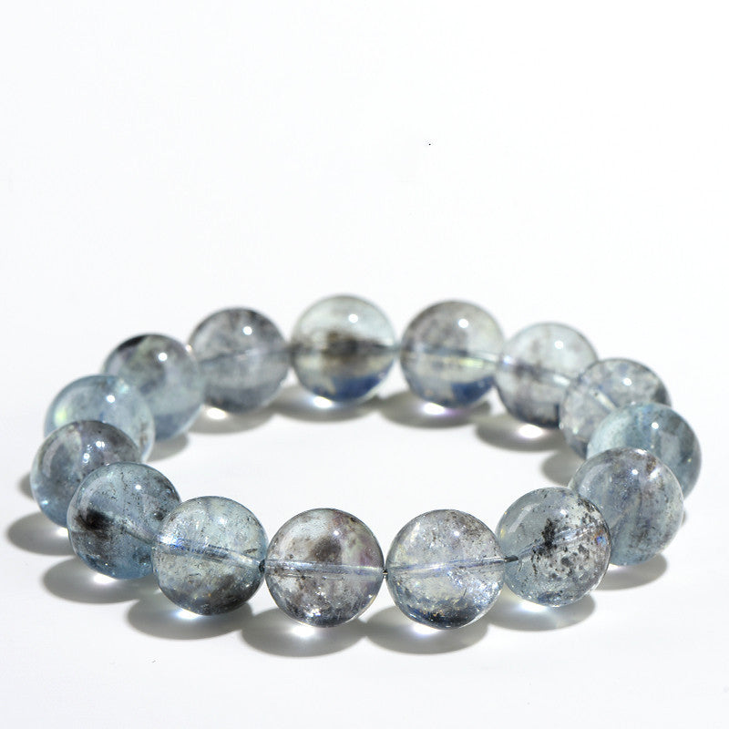 7A Natural Black Aquamarine Ball Bracelet