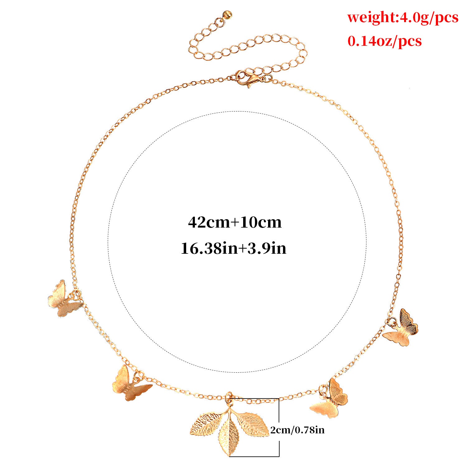 Clover Butterfly Pendant Necklace Women