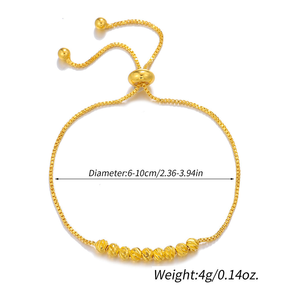 1pcs Gold Pulling Rope Bracelet Fashion Flower Bead Women's Good Luck Bead Bracelet