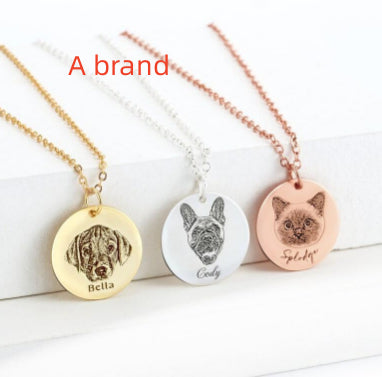 Einseitige Personalisierung Edelstahl Haustier-Foto-Graffiti Anhänger Schlüsselanhänger Armband