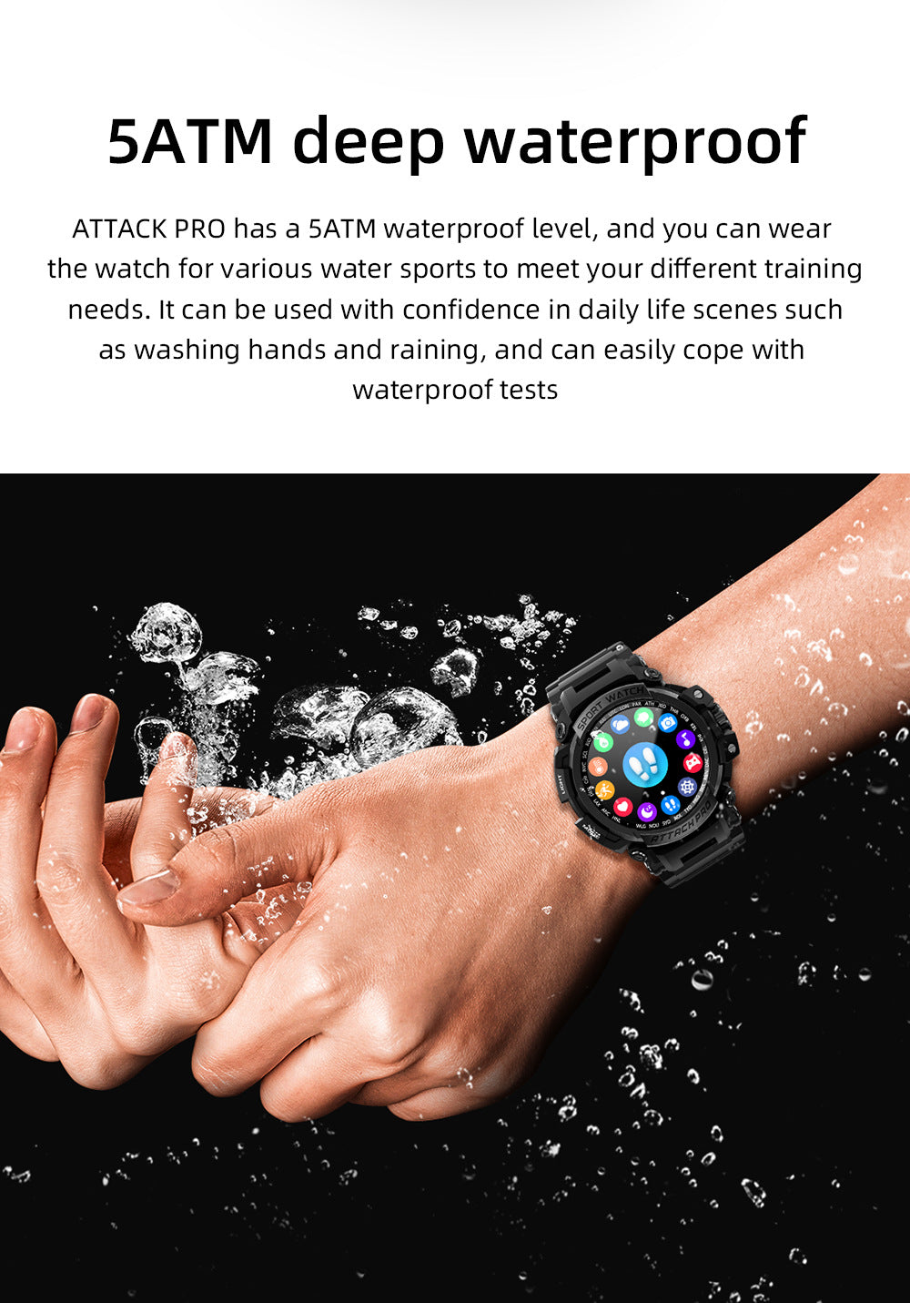 Outdoor-Sport-Smartwatch mit Dreifachschutz und Bluetooth-Anruffunktion