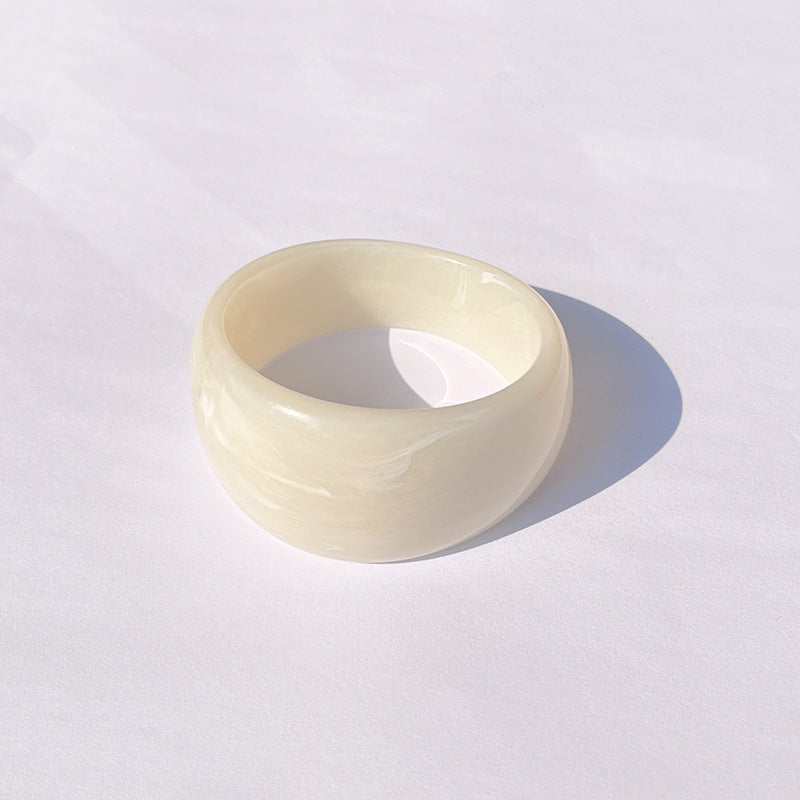 Exaggerated Acrylic Bracelet With Marbling