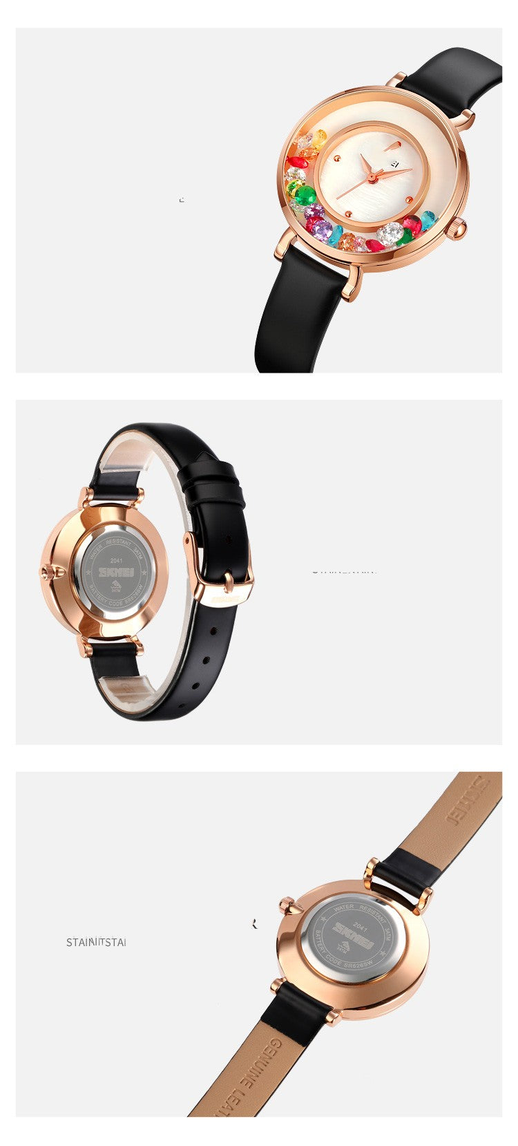 Elegante Reloj de Pulsera Exquisito para Mujer con Gema