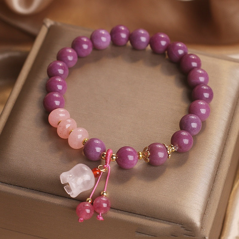 Pulsera de cuentas de ábaco de cristal de jade malva estilo chino