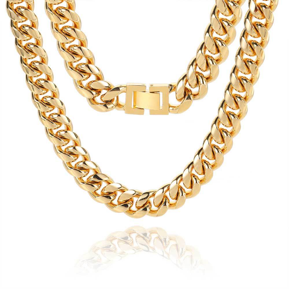 Stainless Steel Six Sides Milled Cuban Necklace For Men