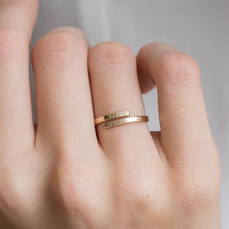 Personalisierter Name Ring Vergoldet Paar