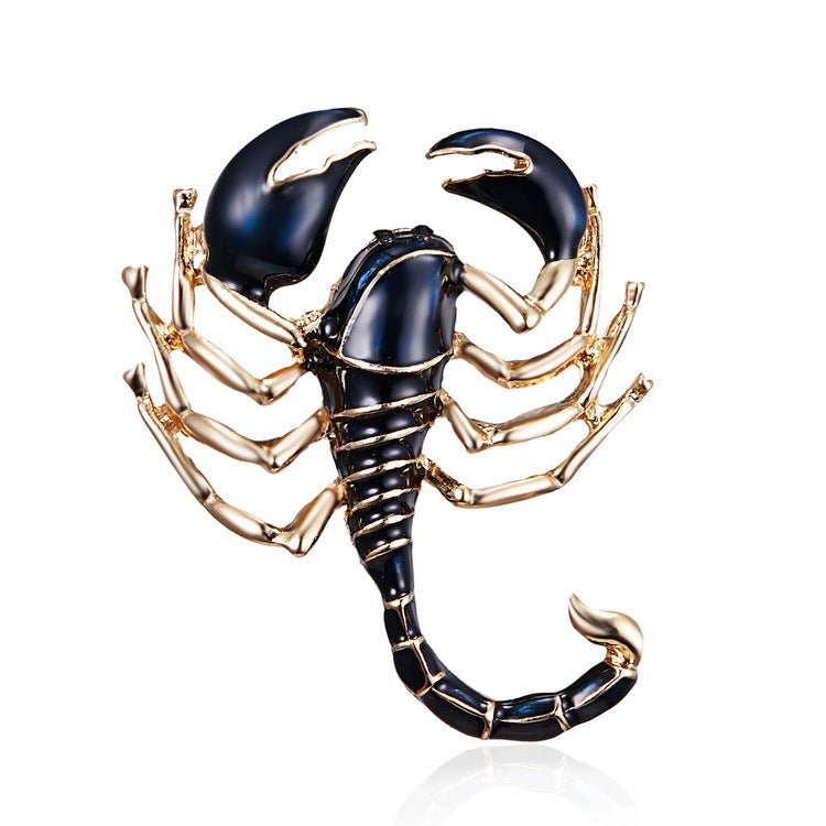 Pintura de escorpión al óleo, broche de animal, insecto con personalidad