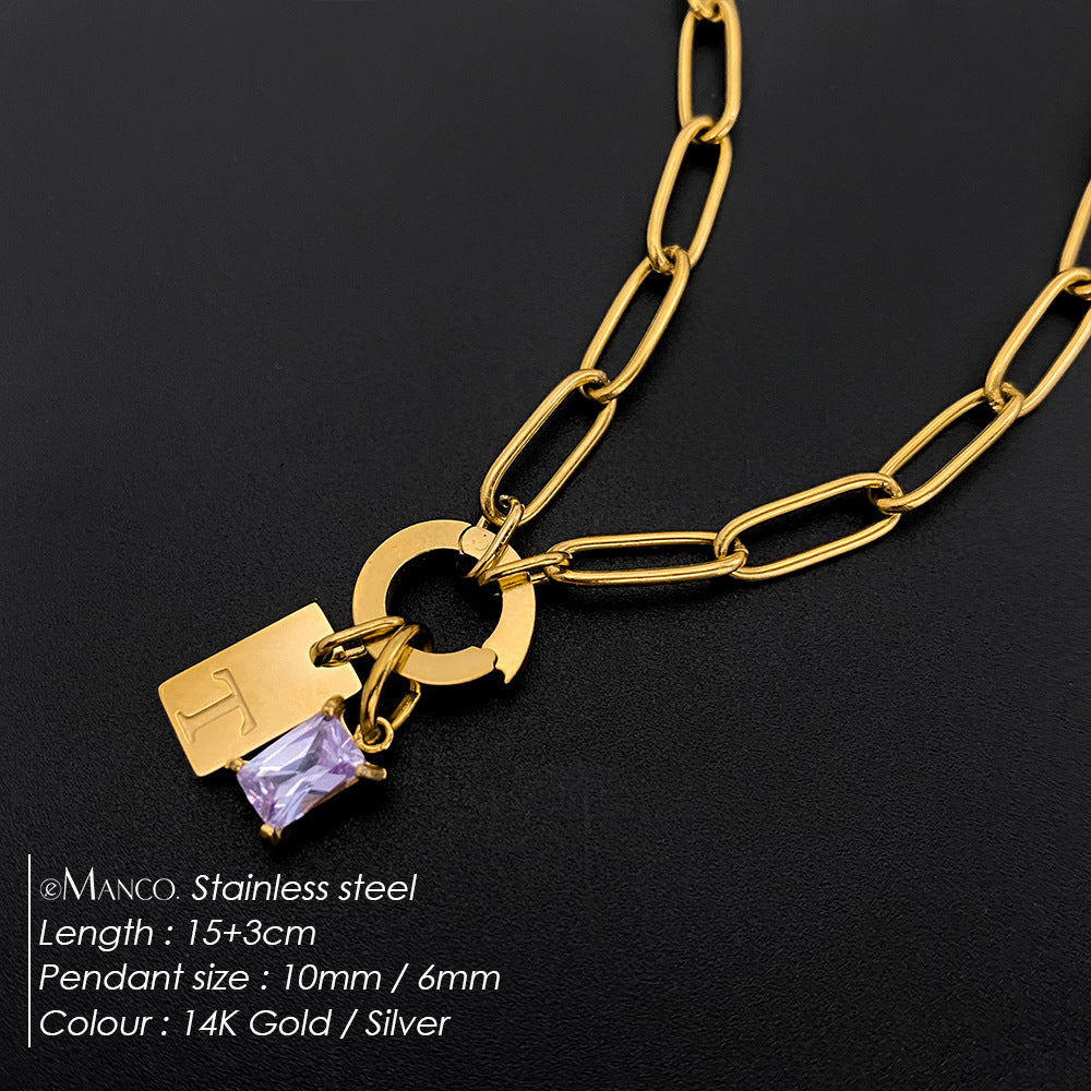 Womens Fashionable Rhinestone Letter Combination Bracelet Jewelry