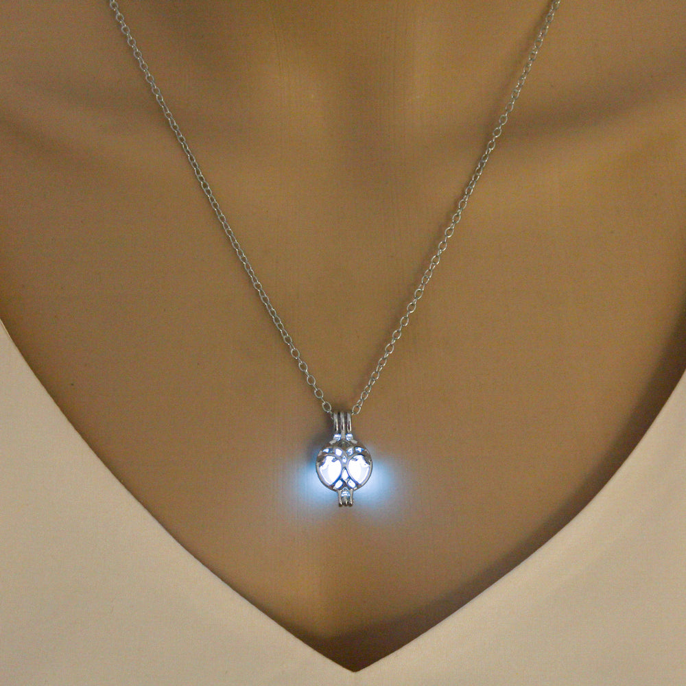 Glow-in-the-dark tree of life hollow diy round necklace