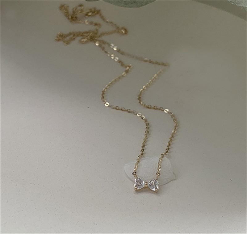 925 Sterling Silver Plated 14K Yellow Gold Heart Pendant Necklace