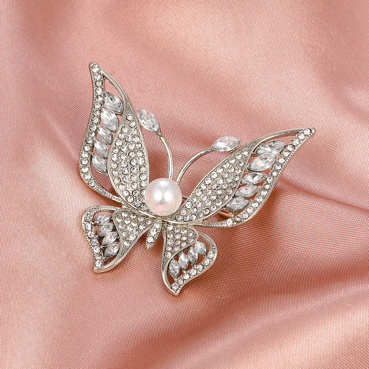 Broche Mariposa con Diamantes de Imitación de Moda de Alta Calidad Y