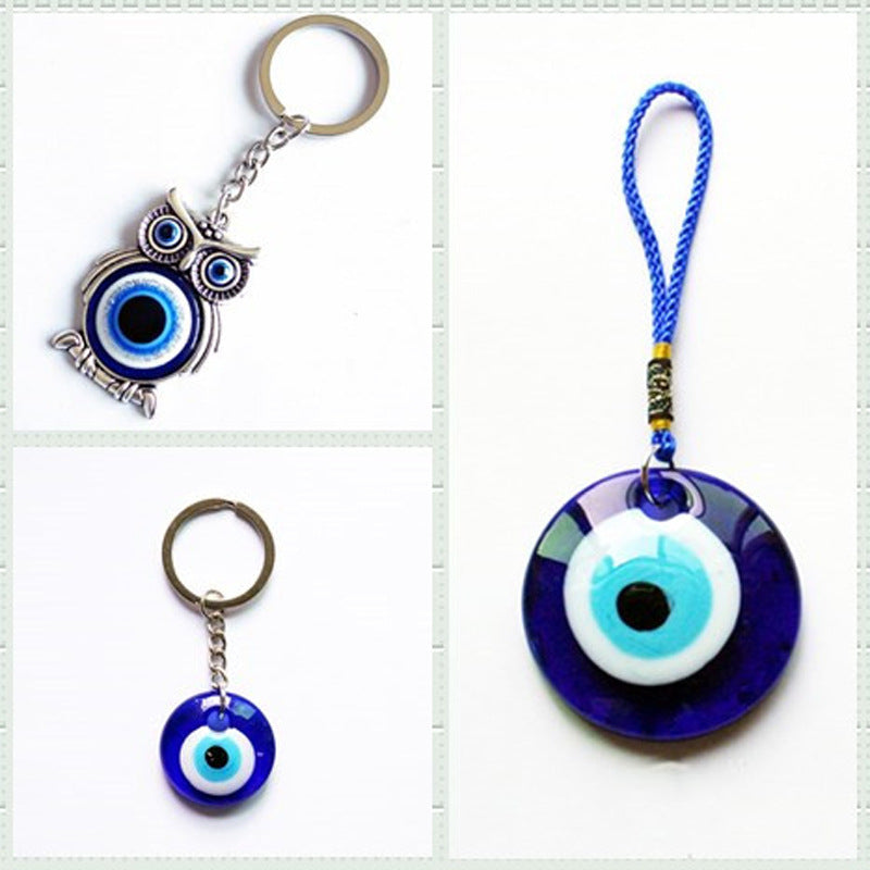 Colgante de ojo azul de cristal turco de estilo retro y creativo
