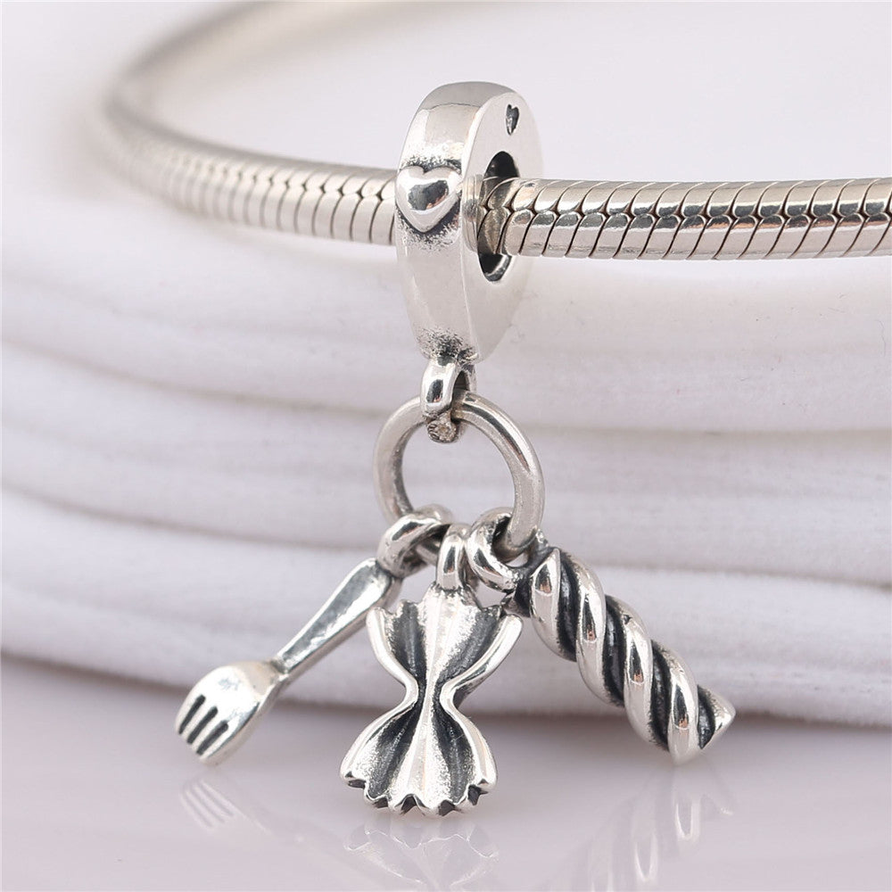 Elegantes accesorios de aleación de plata para tenedores de mesa para comidas compartidas