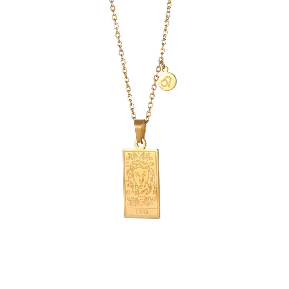 Stainless Steel Constellation Square Constellation Tag Scorpio Couple Necklace